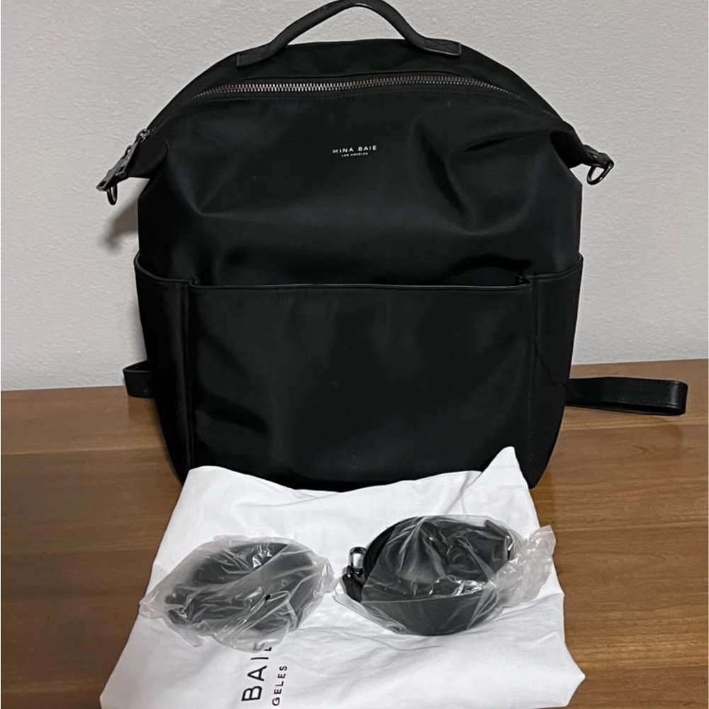 Mina Baie Midi Stevie Nylon Diaper Bag Backpack